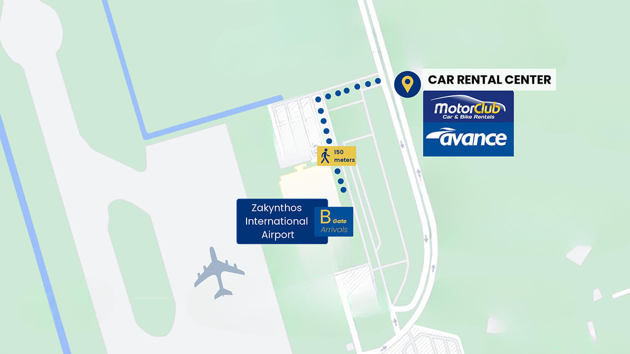 rent a car in Zakynthos airport Zante